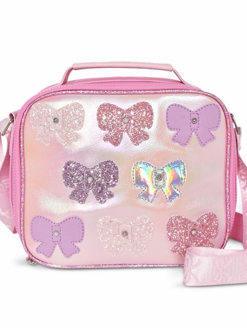 OMG Accessories Girls' Bow Glitter Lunch Bag